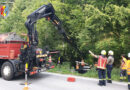 29.07.2020: Autobergung aus Bachbett in Haibach ob der Donau