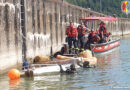 31.07.2020: Sinkendes Motorboot mit Personenrettung auf der Donau