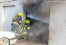 17.03.2023: Brand in einer Garagenanlage in Bergham