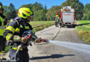 19.09.2025: Flurenbrand neben der Fahrbahn / neben Feld in Polsing / Forst