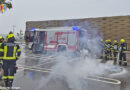 19.07.2026: Brennende Feuerwerksbatterie am Eurospar-Parkplatz in Alkoven